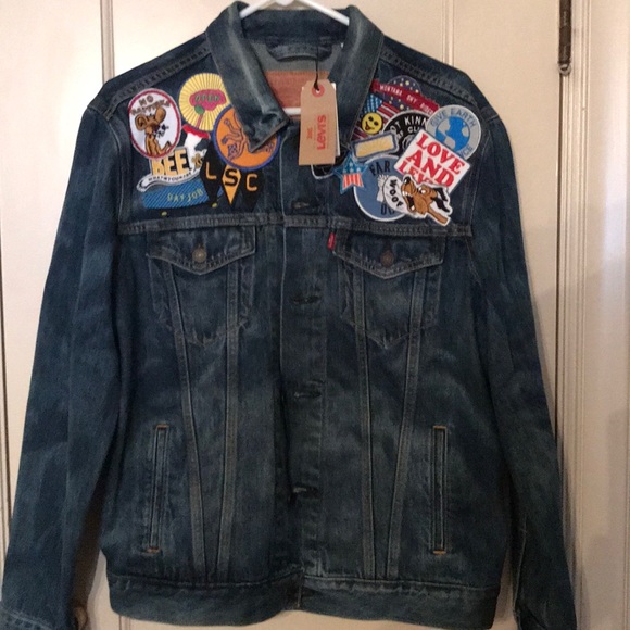 levis denim jacket with patches